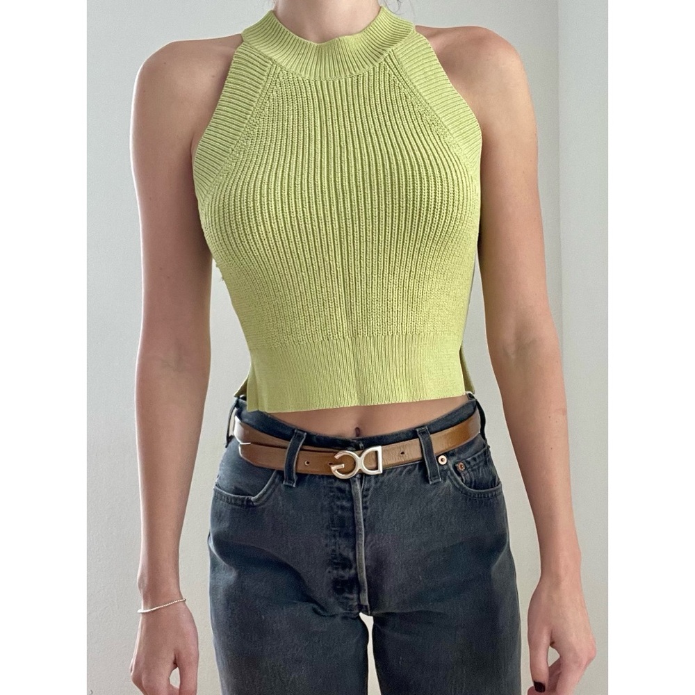 ARITZIA Wilfred Green Knit Halter Top